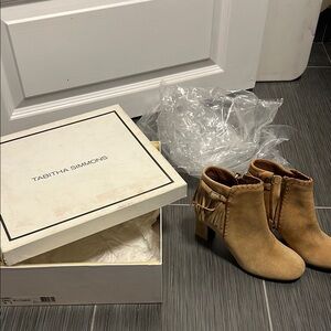 Tabitha Simmons Tan Suede Ankle Boots